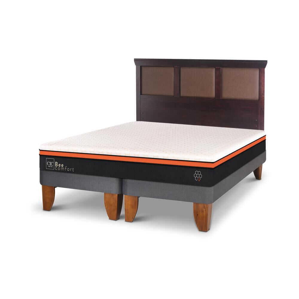 Cama Europea Cic Bee Comfort / 2 Plazas / Base Dividida + Respaldo image number 1.0