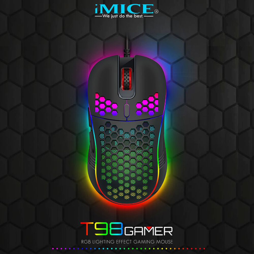 Mouse Gamer Premium Imice T98 Rgb 7200 Dpi Honeycomb Usb image number 1.0