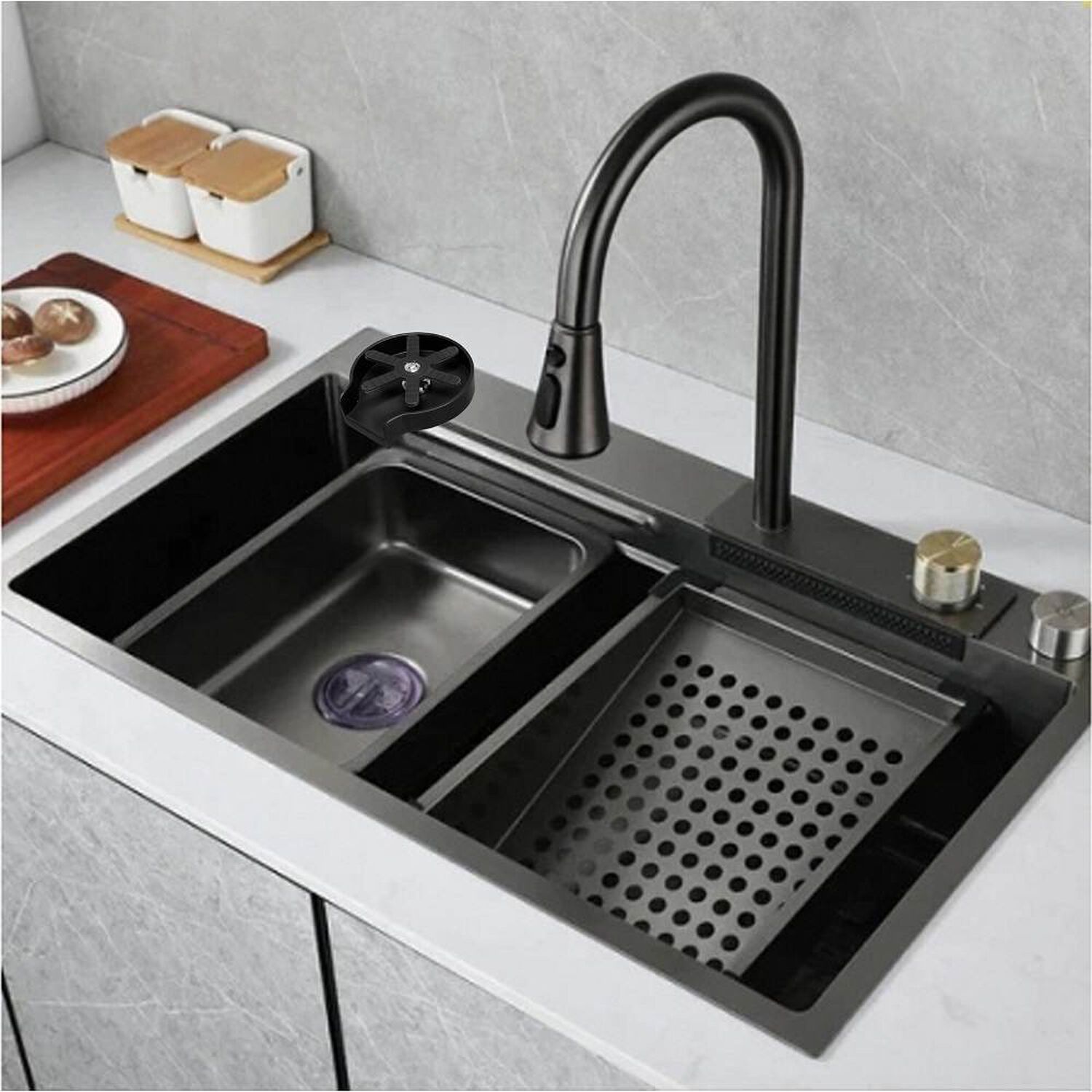 Lavaplatos Multifuncional Cascada Sobre Cubierta Domsa Mds7546a-black 75x46x23cm image number 3.0