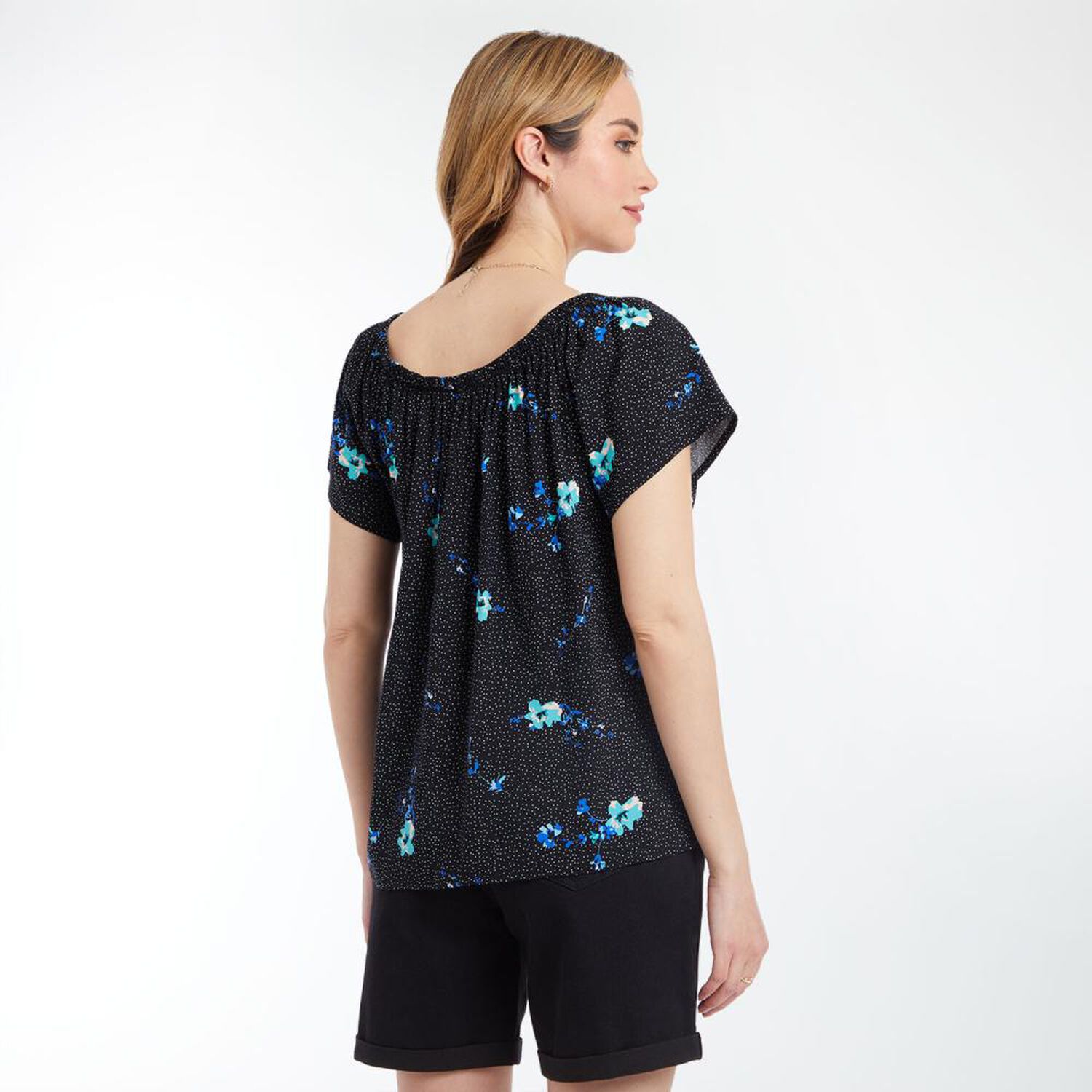 Blusa Print Campesina Manga Corta Cuello Redondo Mujer Geeps image number 3.0