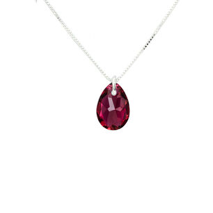 Collar Gota De Luz Con Cristal Genuino Scarlet