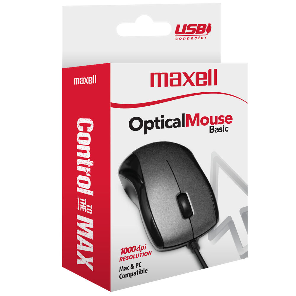 Mouse Óptico Maxell Usb Mowr-101 1000dpi Negro image number 1.0