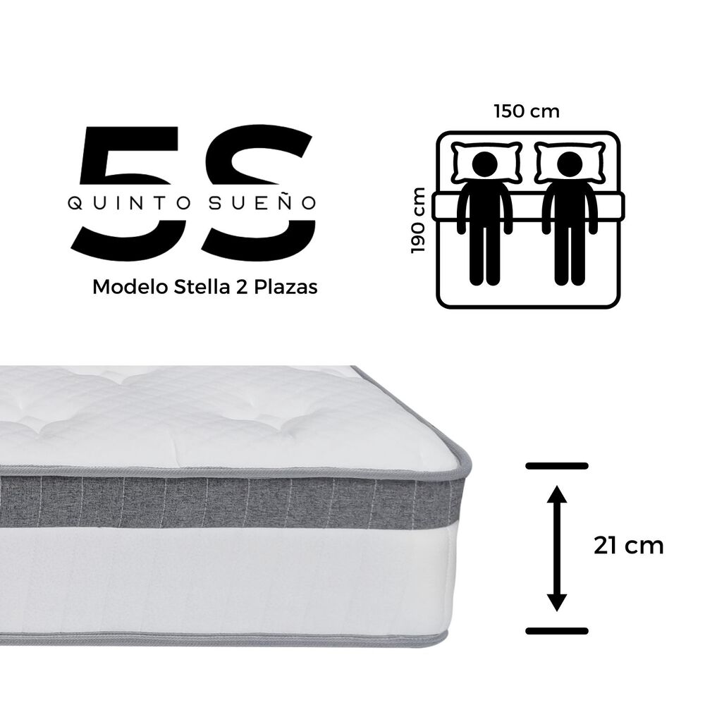 Cama Europea 2 Plazas + Respaldo Tubular Madera Gris image number 1.0