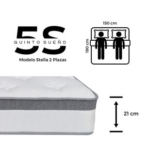 Cama Europea 2 Plazas + Respaldo Tubular Madera Gris