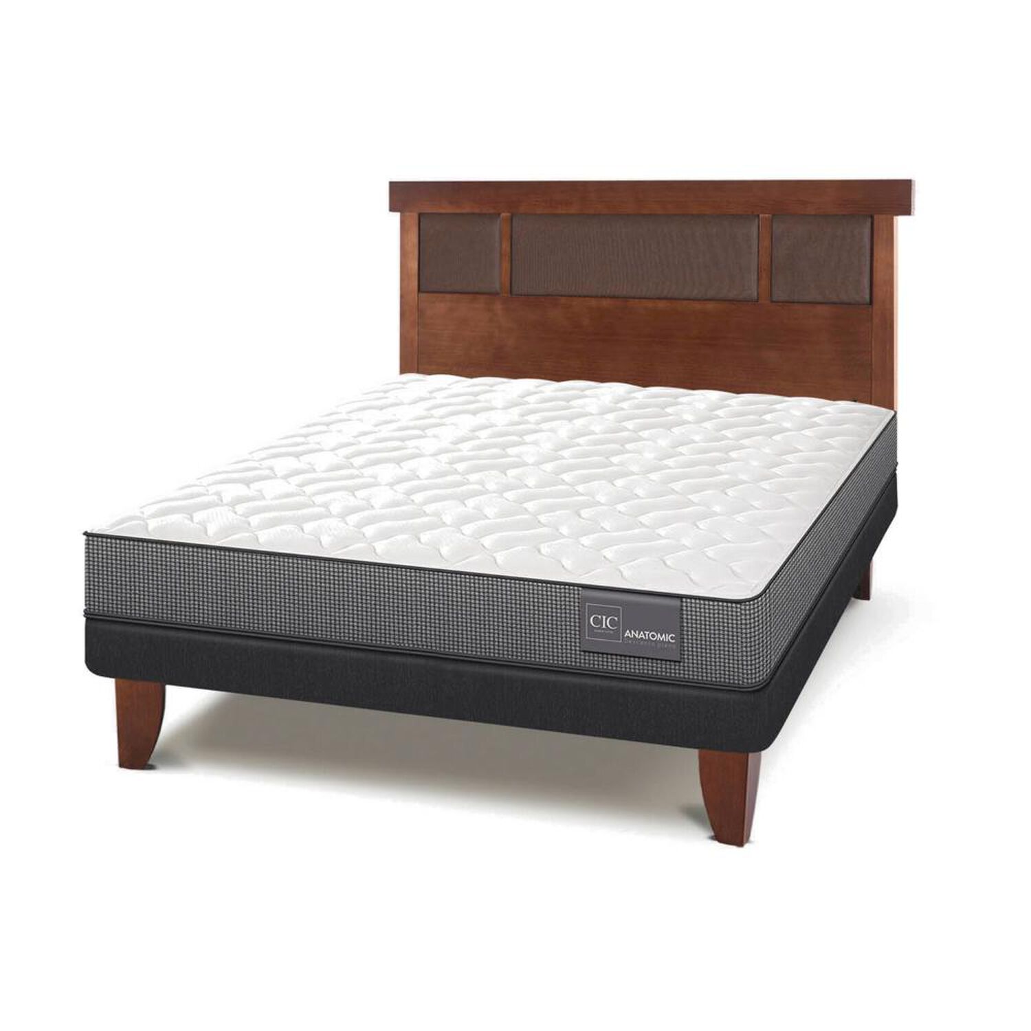 Cama Europea Cic Anatomic / 2 Plazas / Base Normal + Respaldo image number 2.0