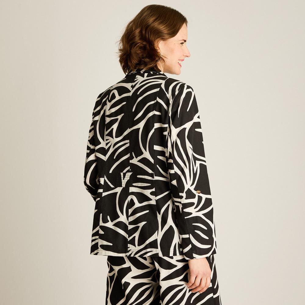 Blazer Bolsillos Parche Cuello Solapa Mujer Lorenzo Di Pontti image number 2.0