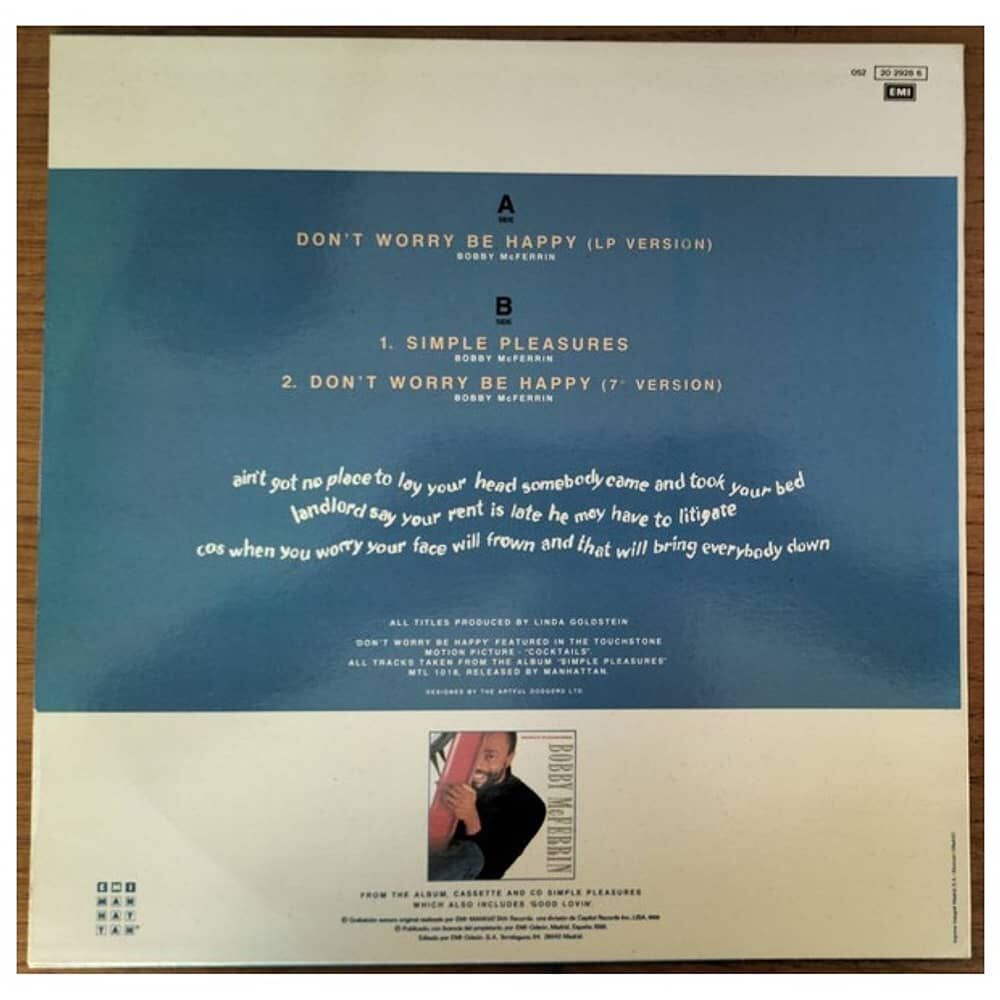 Bobby Mcferrin - Dont Worry, Be Happy | 12" Maxi Single Usado image number 1.0