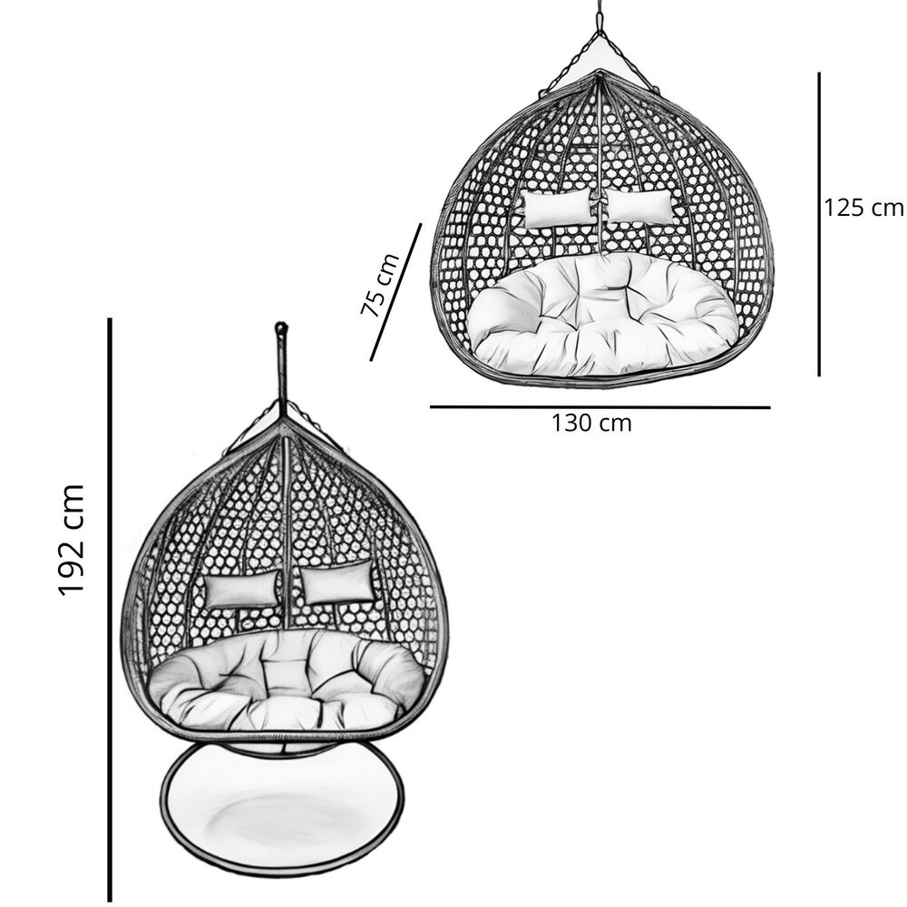 Silla Colgante Haw&aacute;i Xl Caramelo Coj&iacute;n Caf&eacute; image number 1.0