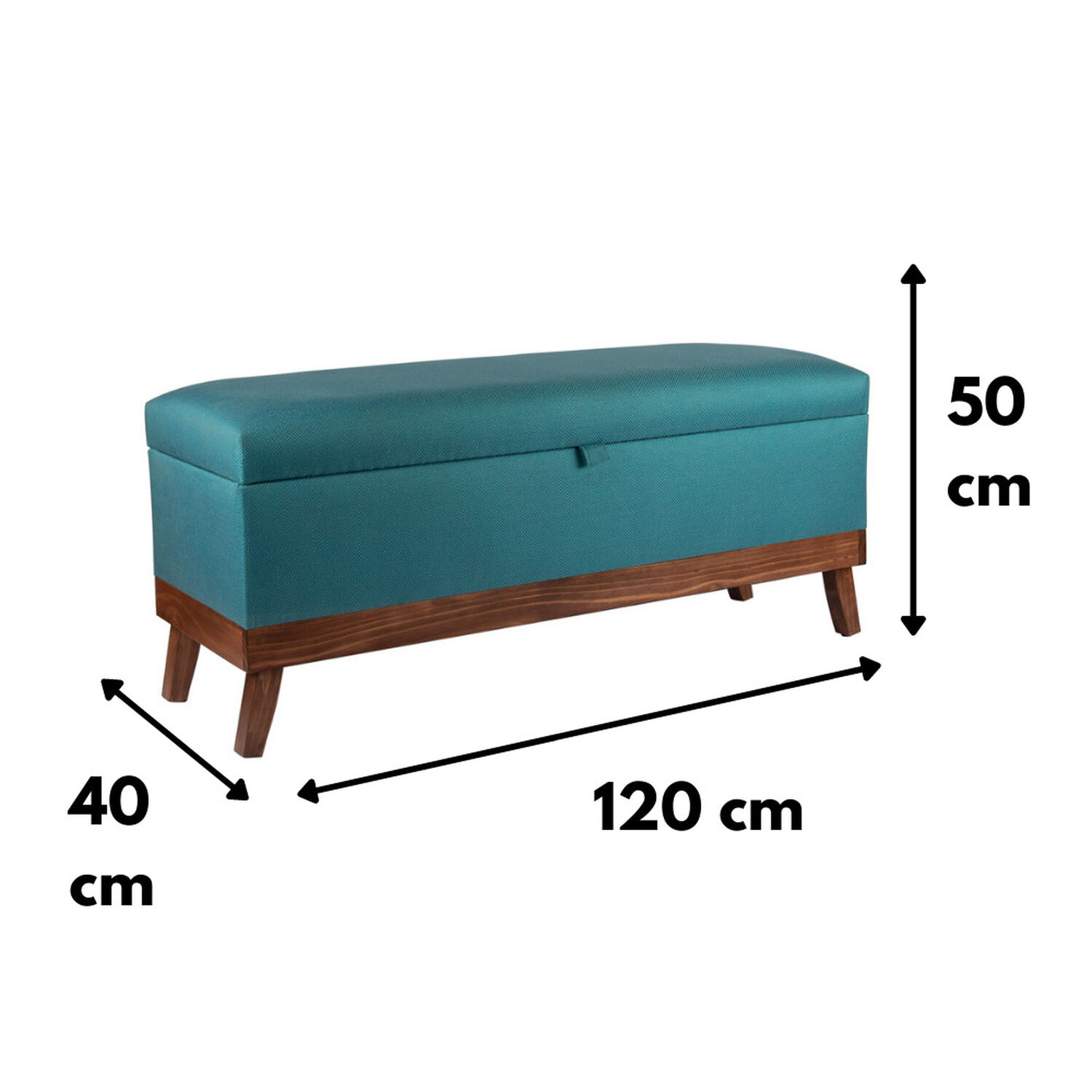 Banqueta Con Ba&uacute;l Incy Turquesa Omega 120x40x50 Cm M&aacute;xima Design image number 2.0
