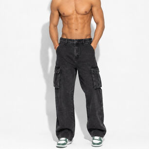 Pantal&oacute;n Jeans Cargo Baggy Hombre