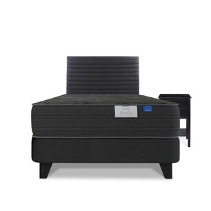 Cama Europea Flex Black / 1.5 Plazas / Base Normal + Set De Maderas
