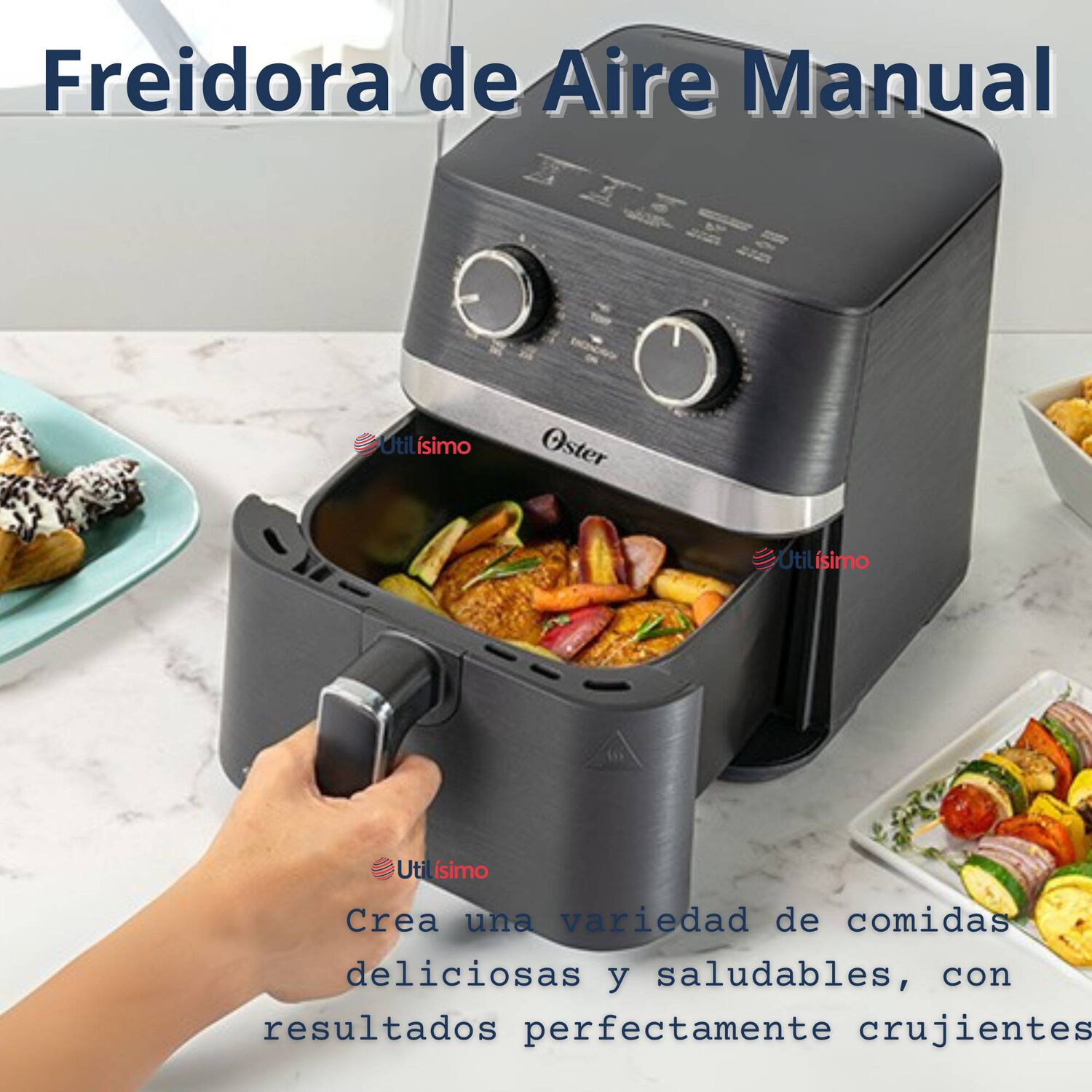 Oster Freidora De Aire Manual, Recubrimiento Oster Diamondforce, 4l De Capacidad, Con Controles De Tiempo Y Temperatura, Ckstaf401mdf + 100 Forros De image number 1.0