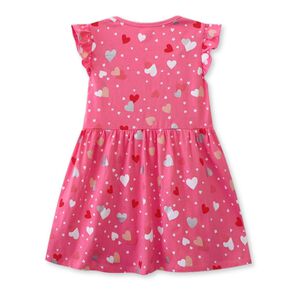 Vestido Manga Corta Niña Estampado Dulce Corazones 2 A 7 Años