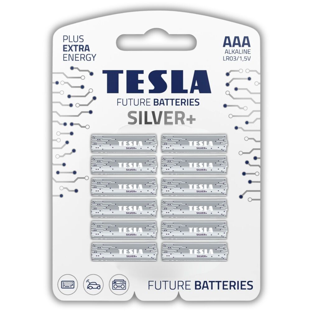 Pack 12 Pilas Aa Tesla Silver+ Alkaline Plus Extra Energy image number 0.0