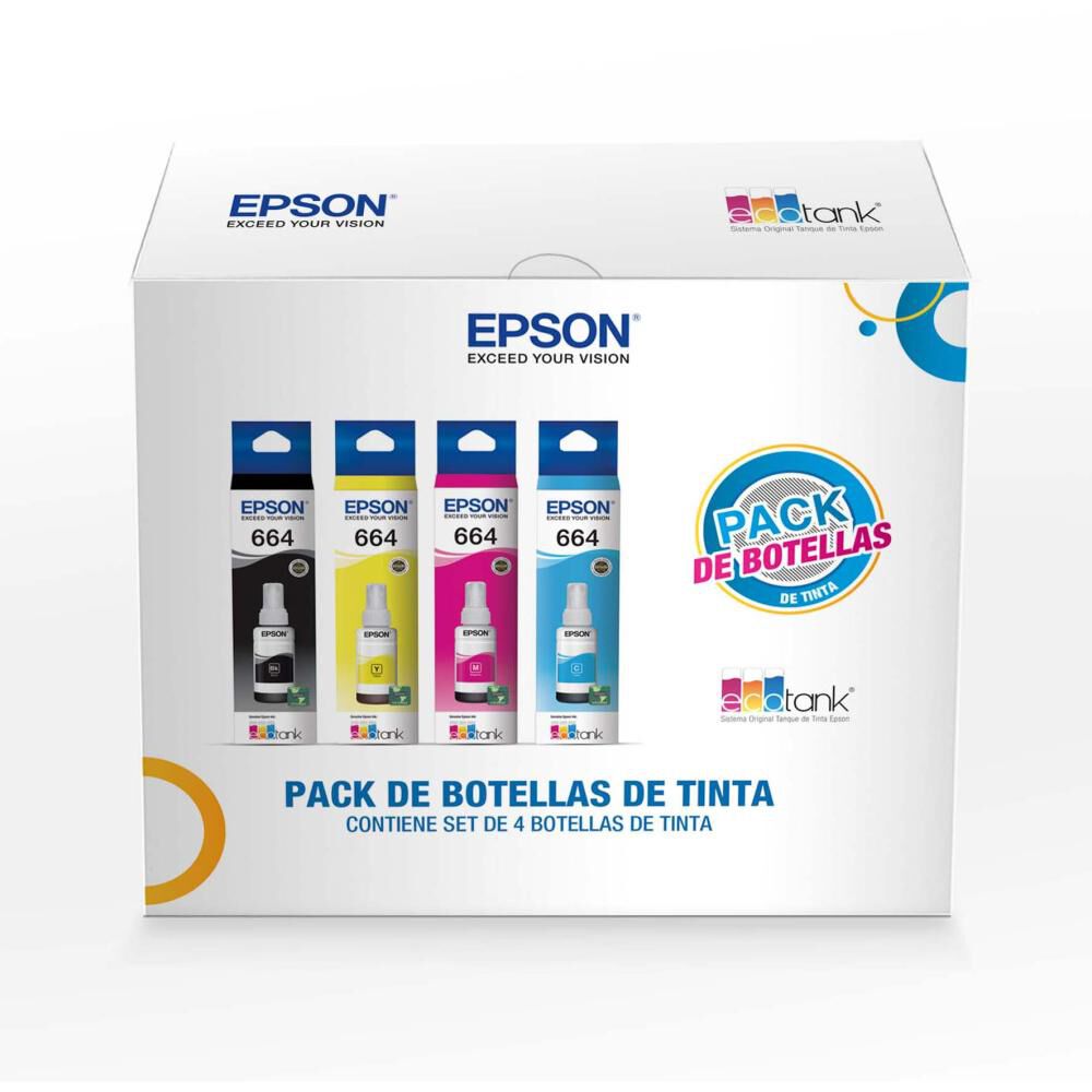 Tinta Epson / T664 / Es un pack con los 4 colores image number 0.0