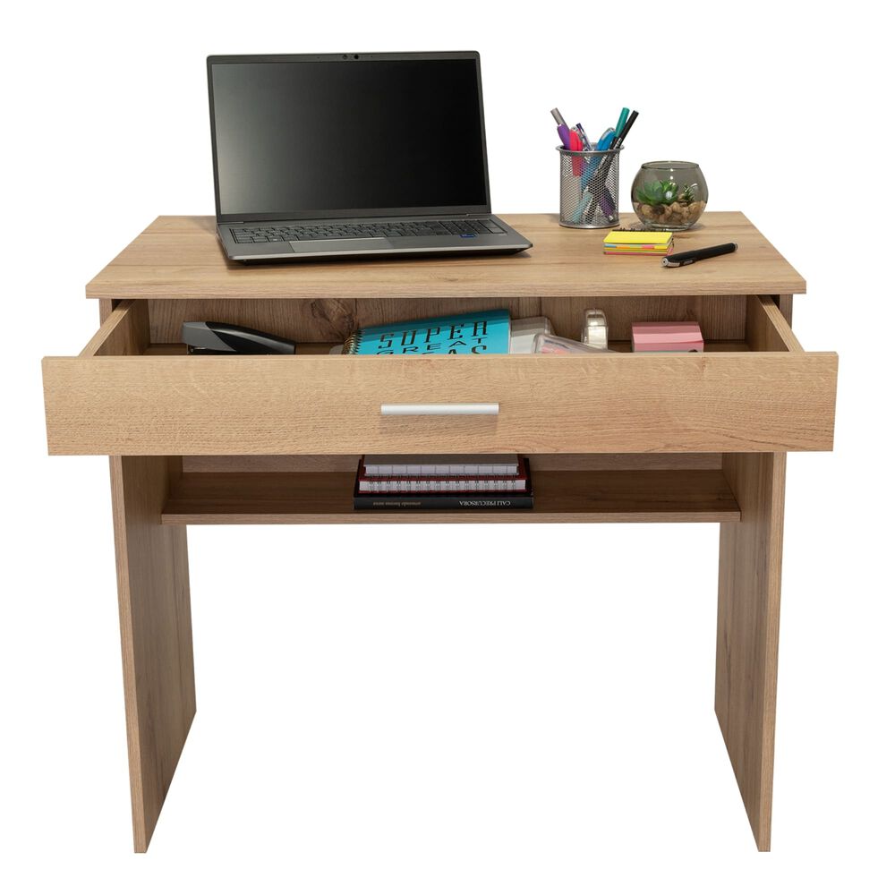 Escritorio 1 Cajon 80x73,6x49,8 Cm Caf&eacute; Claro image number 4.0