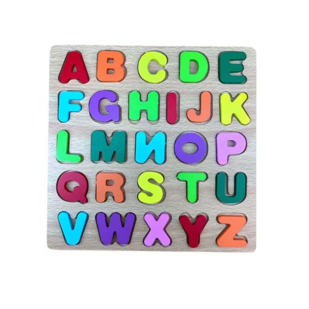 Juego Madera Letras Números Didáctico Niños Abecedario Encaj image number 2.0