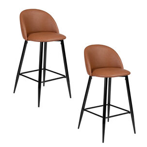 Pack De 2 Sillas De Bar De Pu Taburetes Caf&eacute;