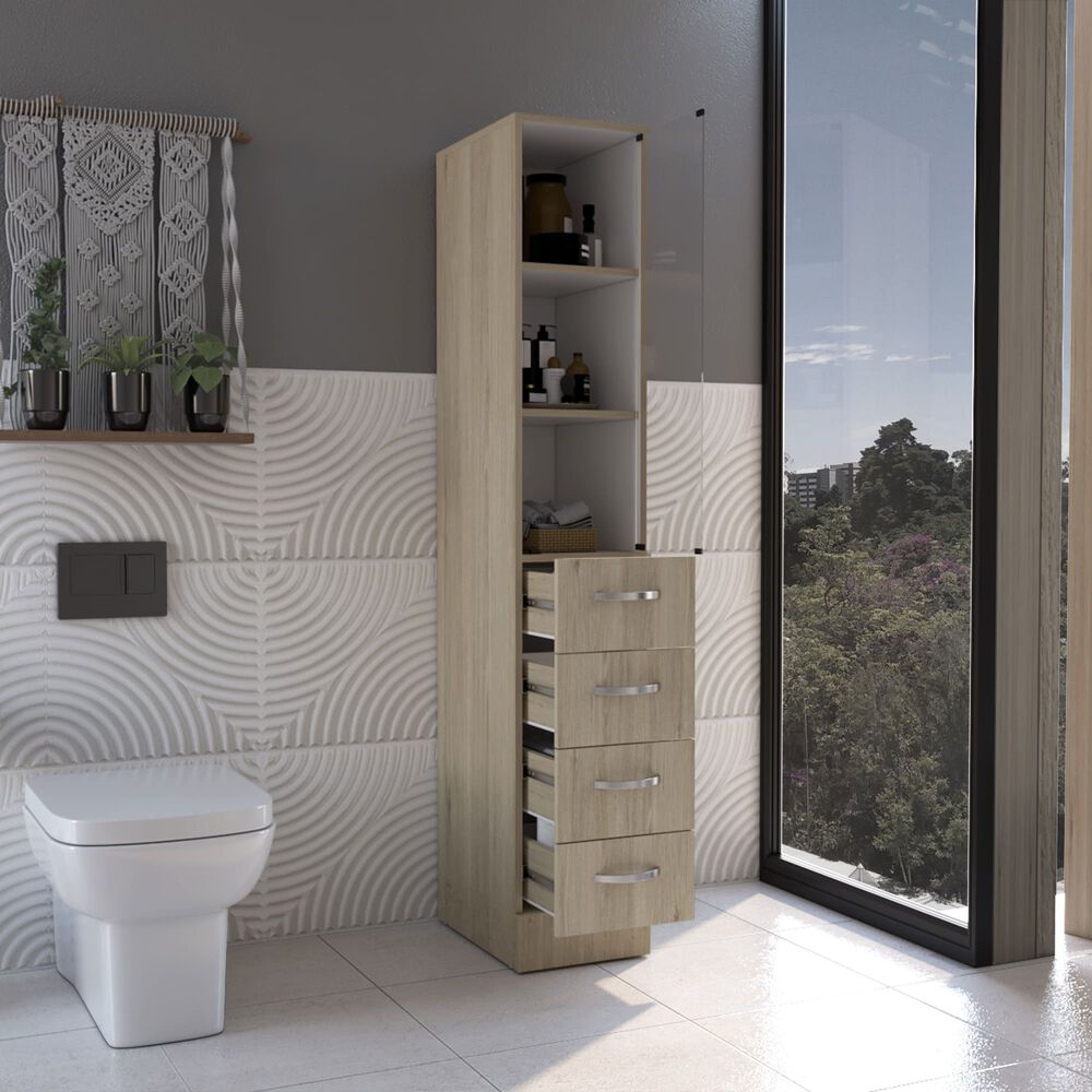 Torre De Baño Con 4 Cajones Fm-001c - Cafe Claro image number 5.0