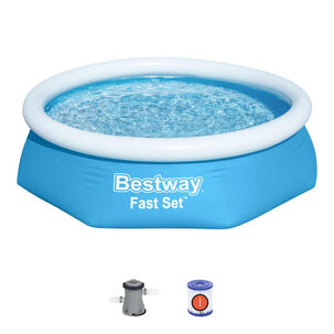 Piscina Fast Set Azul 2.44m X 61cm Pool Set - 57450 - Bestway