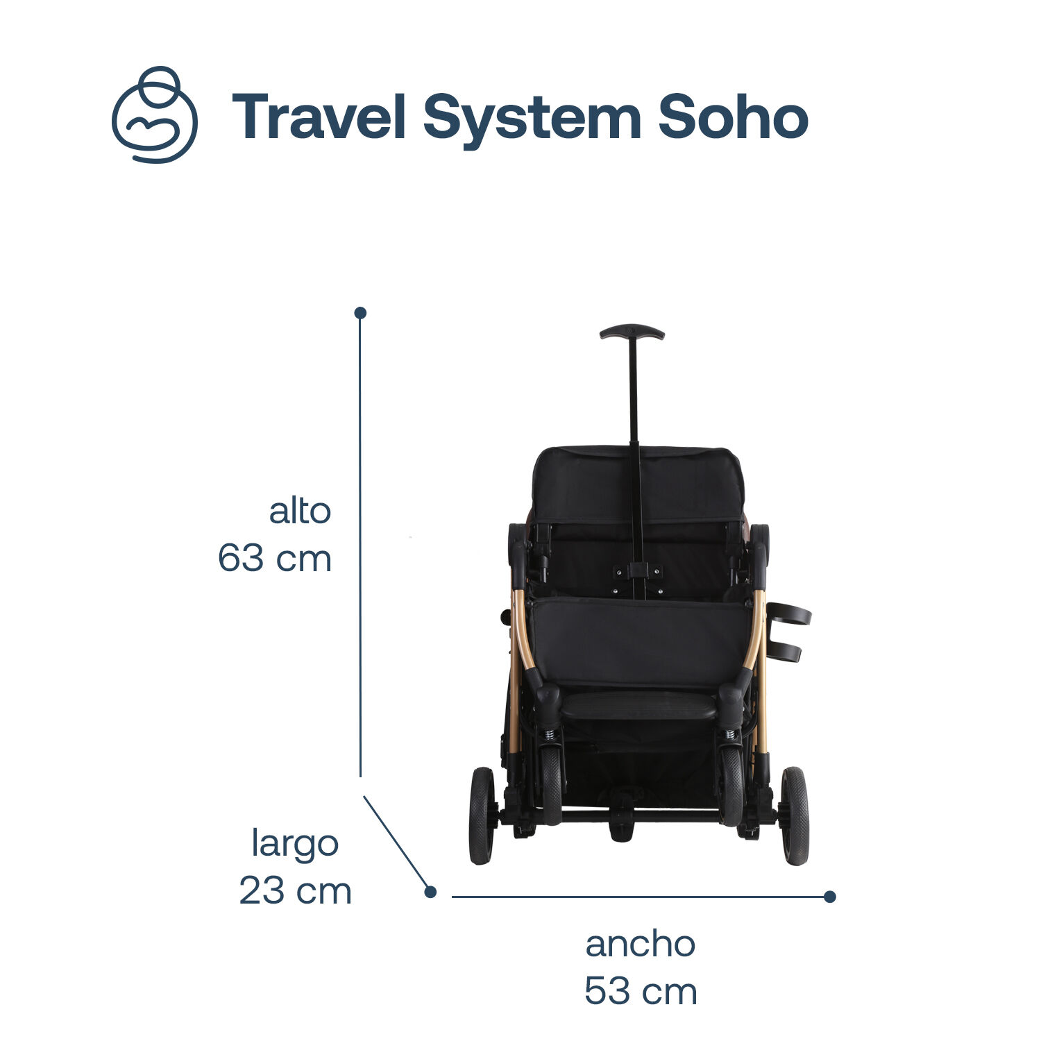Coche Maleta Compacto Travel System Soho Negro Bebesit image number 9.0