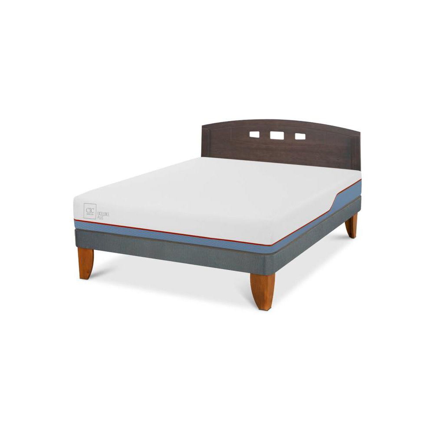 Cama Europea Cic Excellence Plus / 2 Plazas / Base Normal + Respaldo image number 1.0