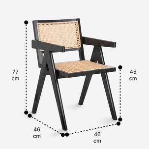 Pack 4 Sillas De Comedor Chandigarh Madera Negro
