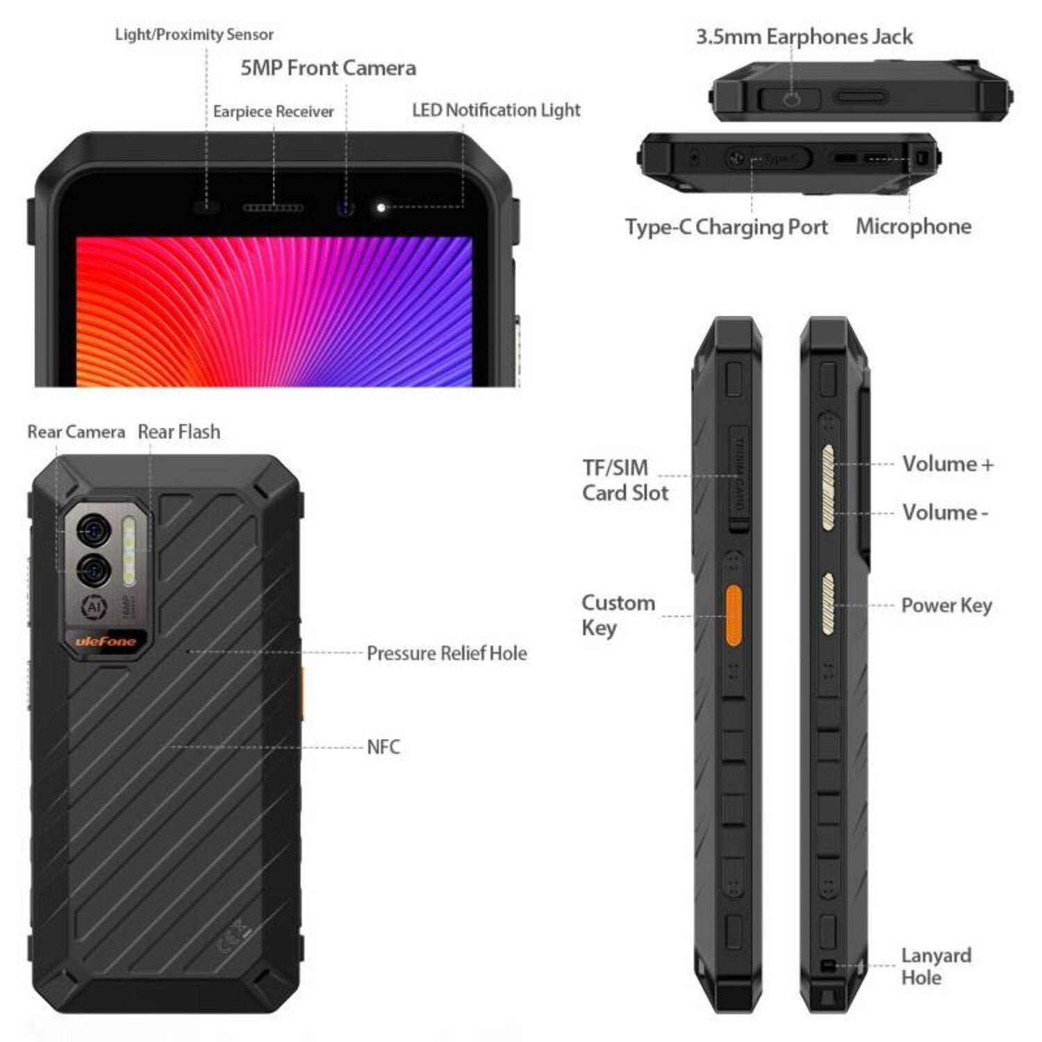 Celular Rugged Ulefone Armor X11 Pro Resistente A Golpes, Polvo, Humedad Y Agua / Sirve Como Power Bank image number 8.0