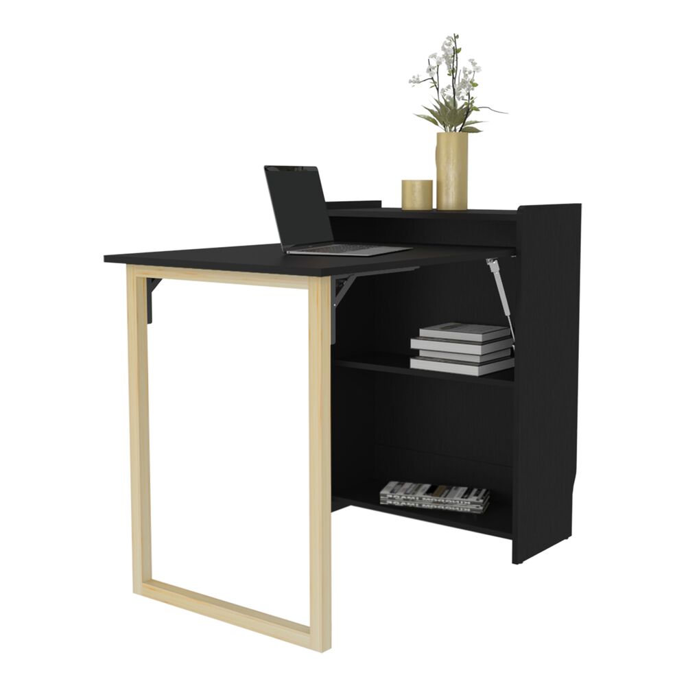 Escritorio Plegable 85,6x101x63x6 Cm Negro image number 1.0