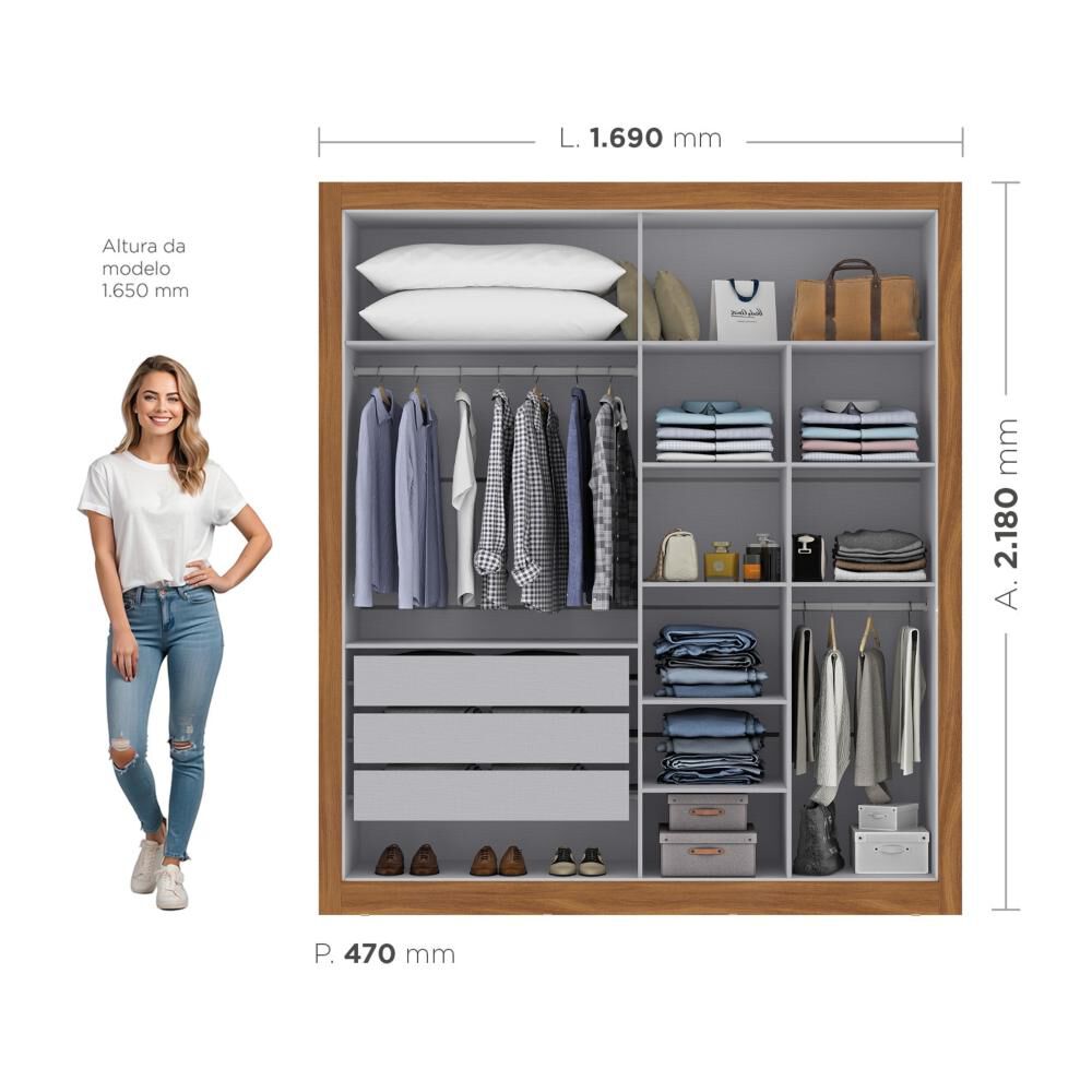 Cl&oacute;set Di Poretti Design Closet Cannes / 4 Puertas, 4 Puertas / 3 Cajones image number 1.0