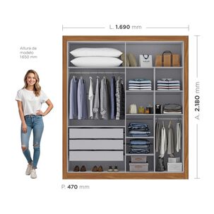 Cl&oacute;set Di Poretti Design Closet Cannes / 4 Puertas, 4 Puertas / 3 Cajones