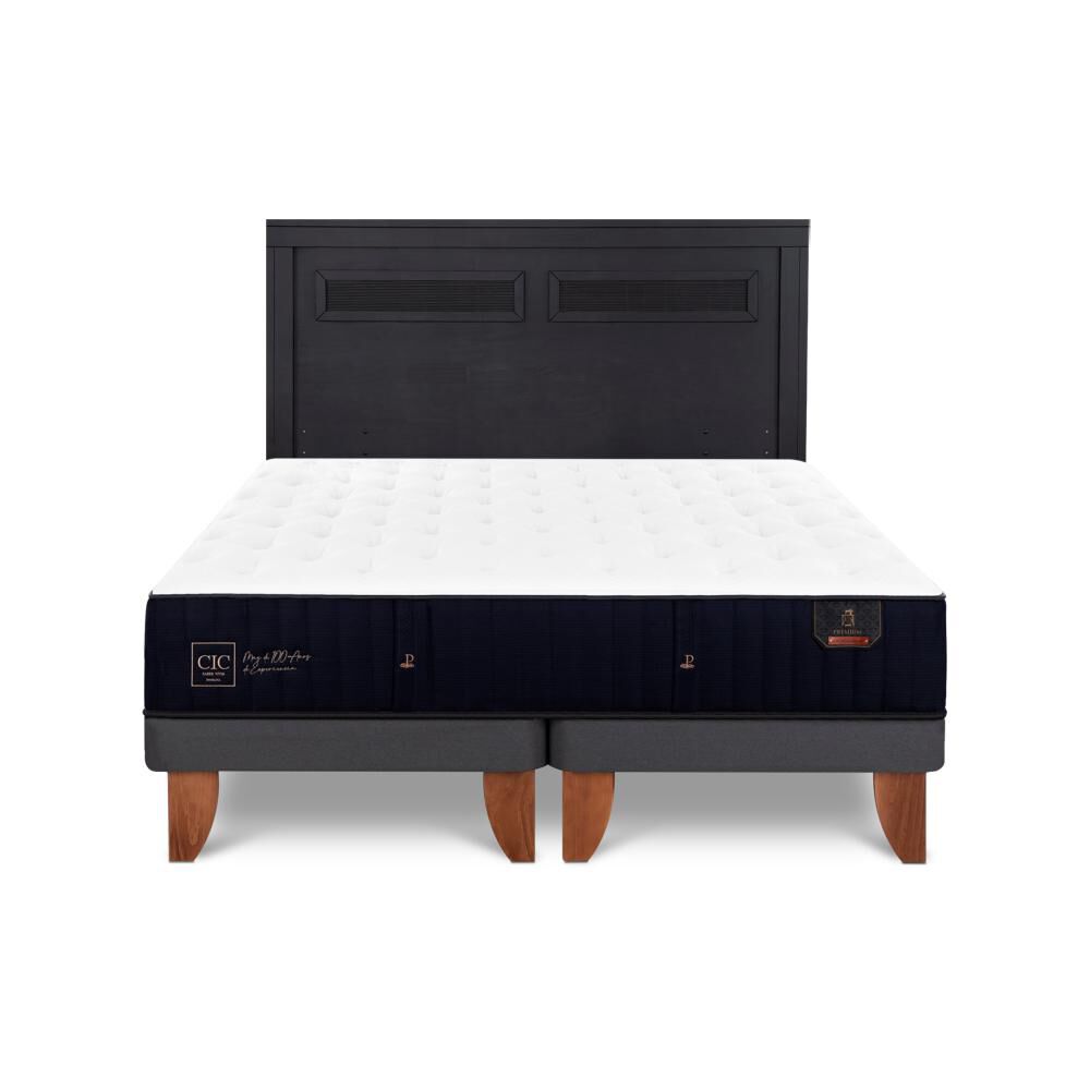 Cama Europea Cic Linea Premium / 2 Plazas / Base Dividida + Respaldo image number 0.0