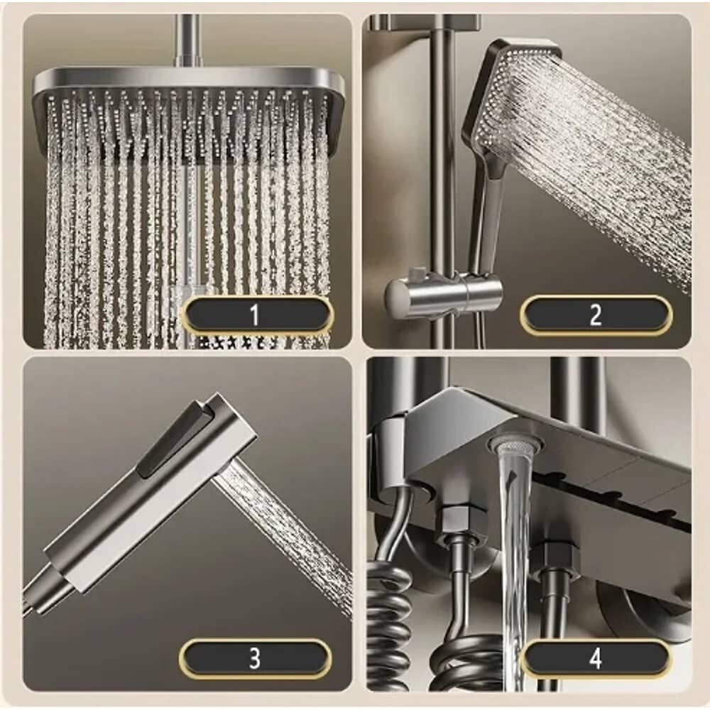 Ducha Columna Moderna 4 Funciones Llave Botones Digital image number 1.0