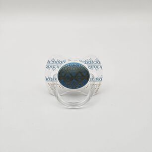 Chupete Premium Couture Azul Con Tetina Fisiologica De Silicona 4/18 Meses