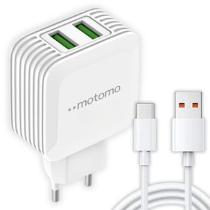 Cargador Motomo Dual Usb 12w Con Cable Tipo C De 1m Sec