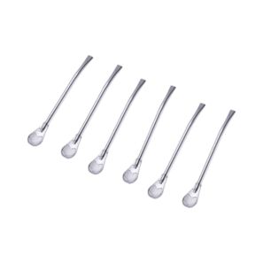 Pack 6 Bombillas Para Mate O Te De Acero 14cm