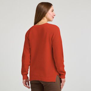 Sweater B&aacute;sico Trenzado Manga Larga Cuello Redondo Mujer Geeps