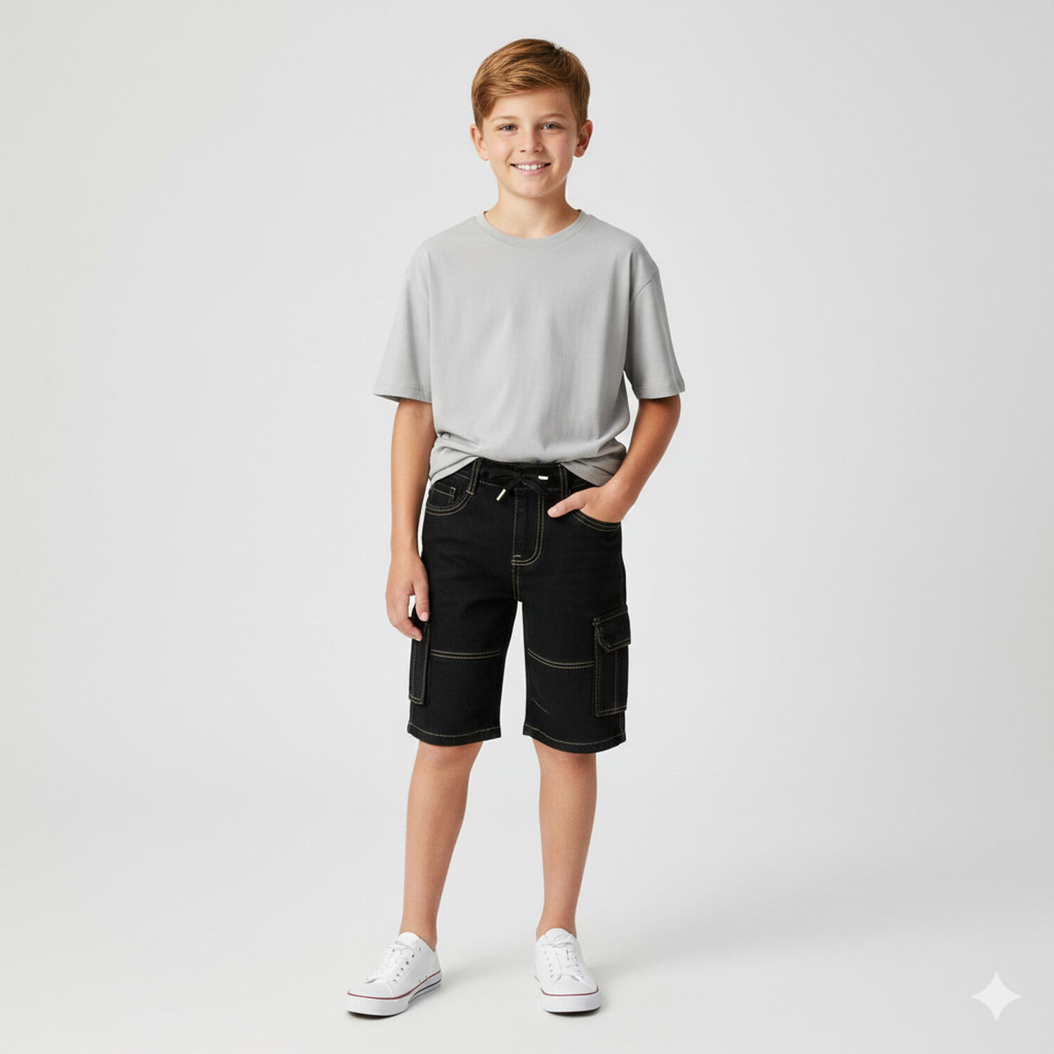 Short Cargo Ni&ntilde;o Con Bolsillos C&oacute;modo Verano image number 3.0