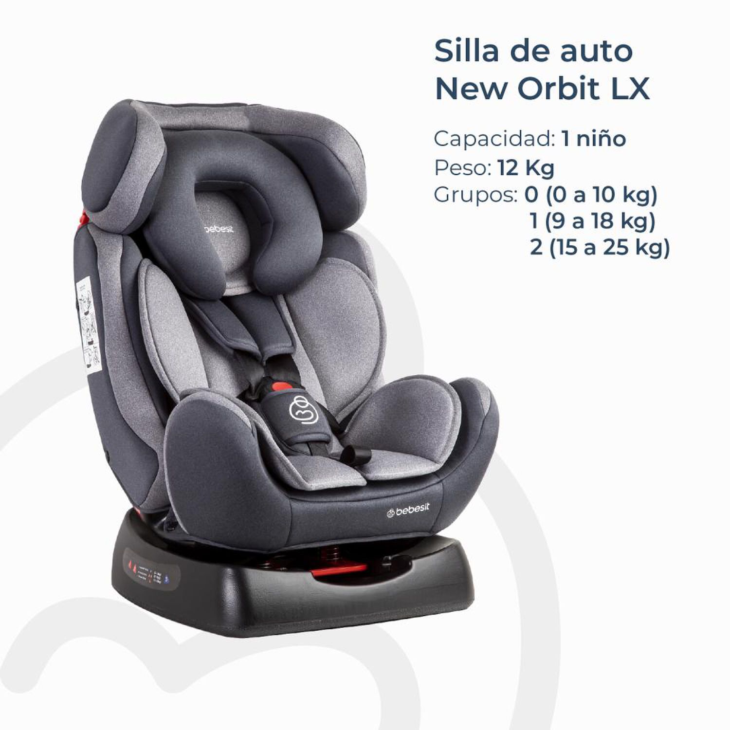 Silla De Auto Bebesit Orbit Lx Gris image number 5.0