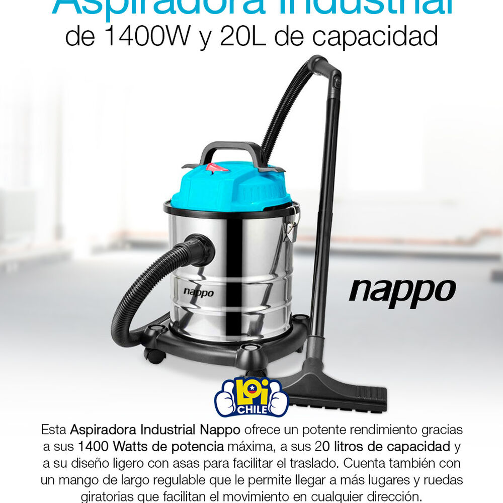 Aspiradora Industrial Nappo 1400w 20l Polvo Y Agua image number 3.0