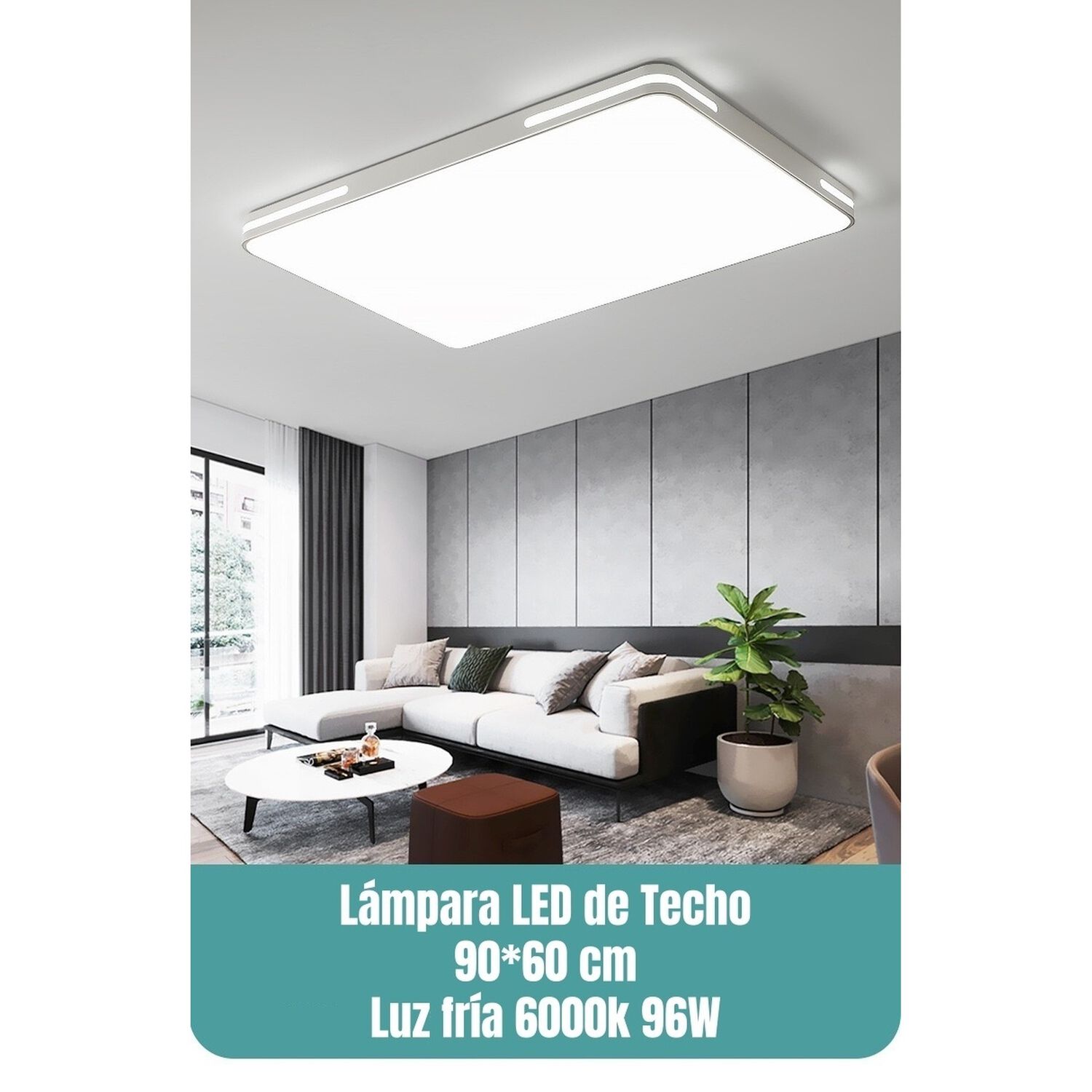 L&aacute;mpara De Techo Led 90x60cm 96w By Lubabycas image number 1.0