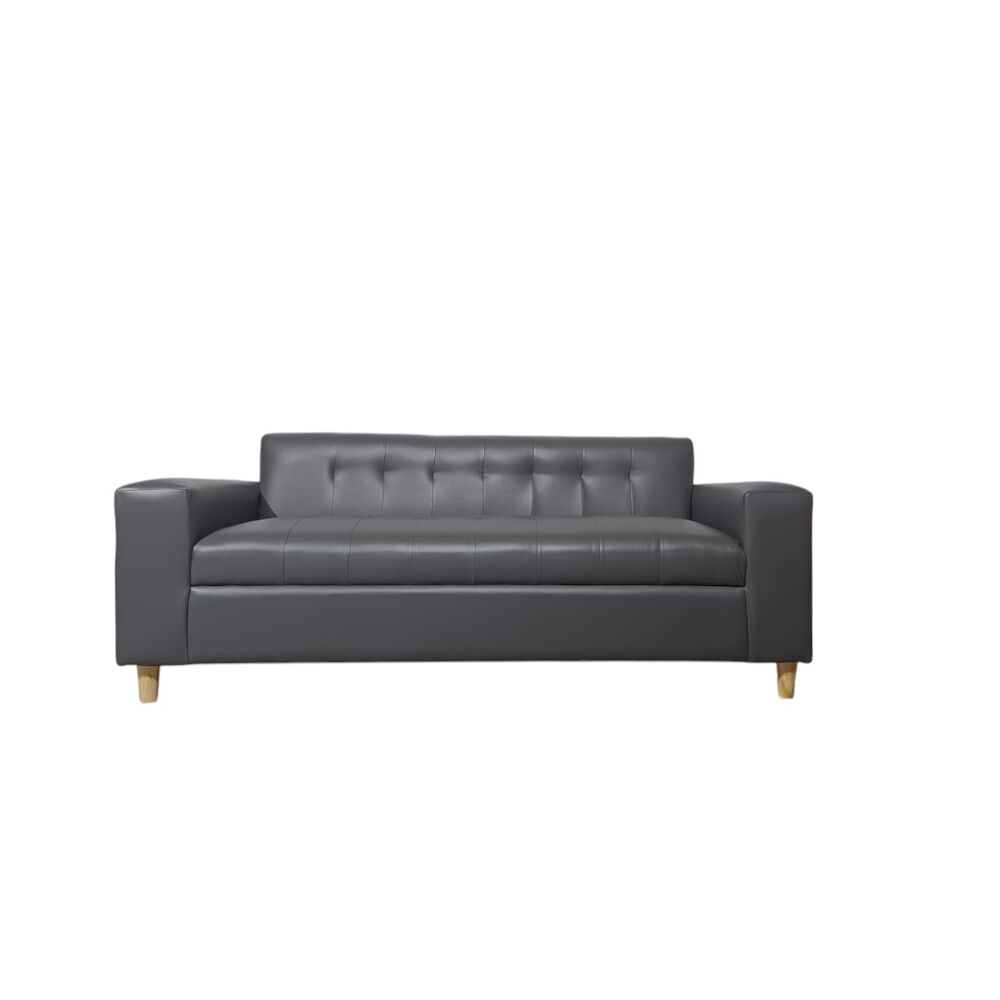 Sofa Tres Cuerpos Ecocuero Gris image number 1.0
