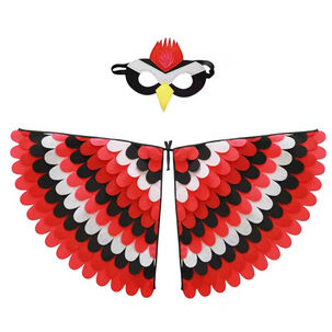 Disfraz Infantil Cosplay Pajaro Carpintero Loco Rojo Y Negro