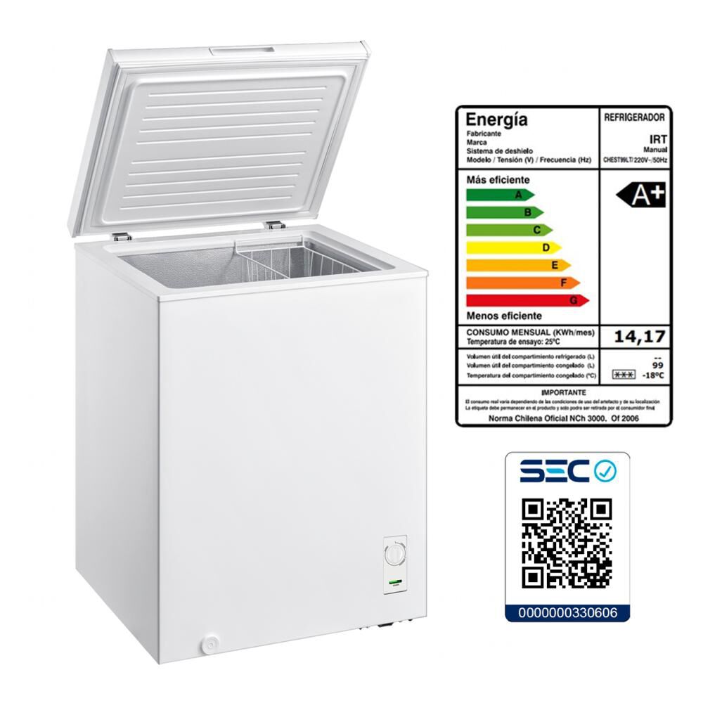 Freezer Horizontal IRT I005CHEST99LT / Fr&iacute;o Directo / 99 Litros / A image number 4.0