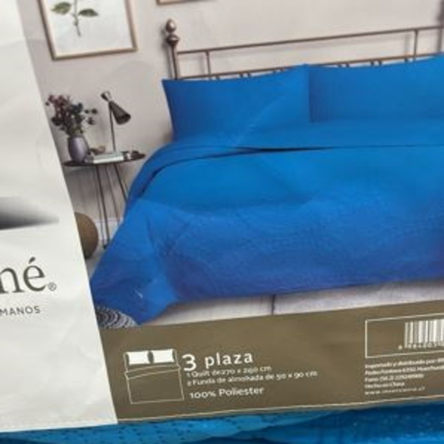 Cubrecama Quilt Reversible 3 Plazas Turquesa - Wonder Collection Martin&eacute; image number 1.0