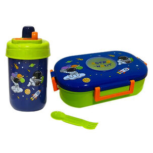 Set Lonchera Escolar + Botella Tupper Vianda Colacion Ni&ntilde;os
