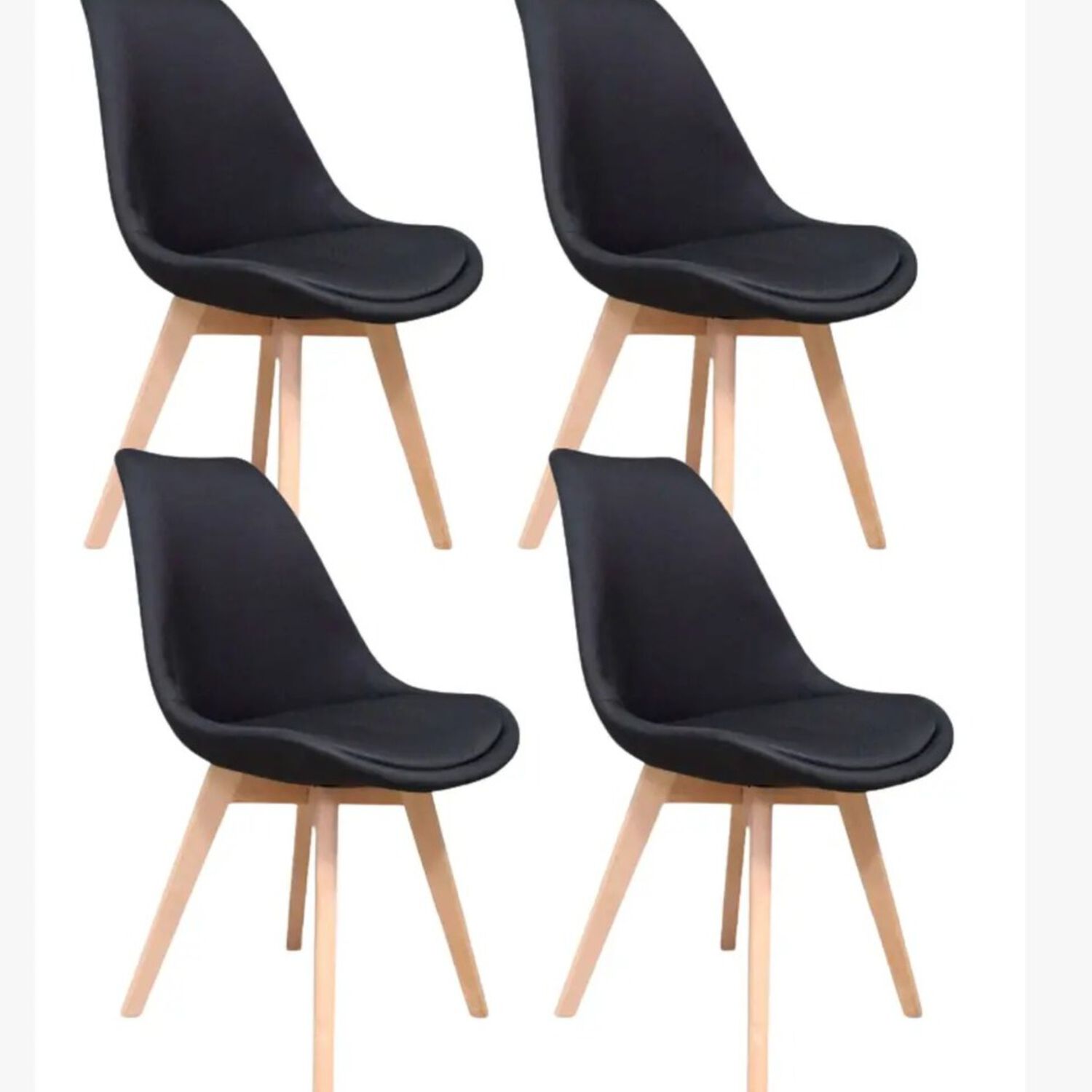 Pack 4 Sillas Tulip Lino Negro image number 0.0