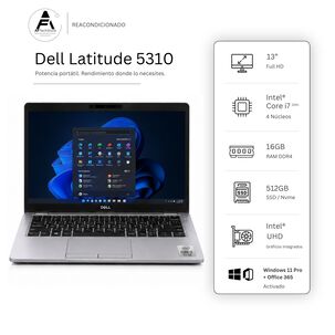 Notebook Dell 5310 I7 10th 16gb 512gb - Win11 Office - Reacondicionado Profesional