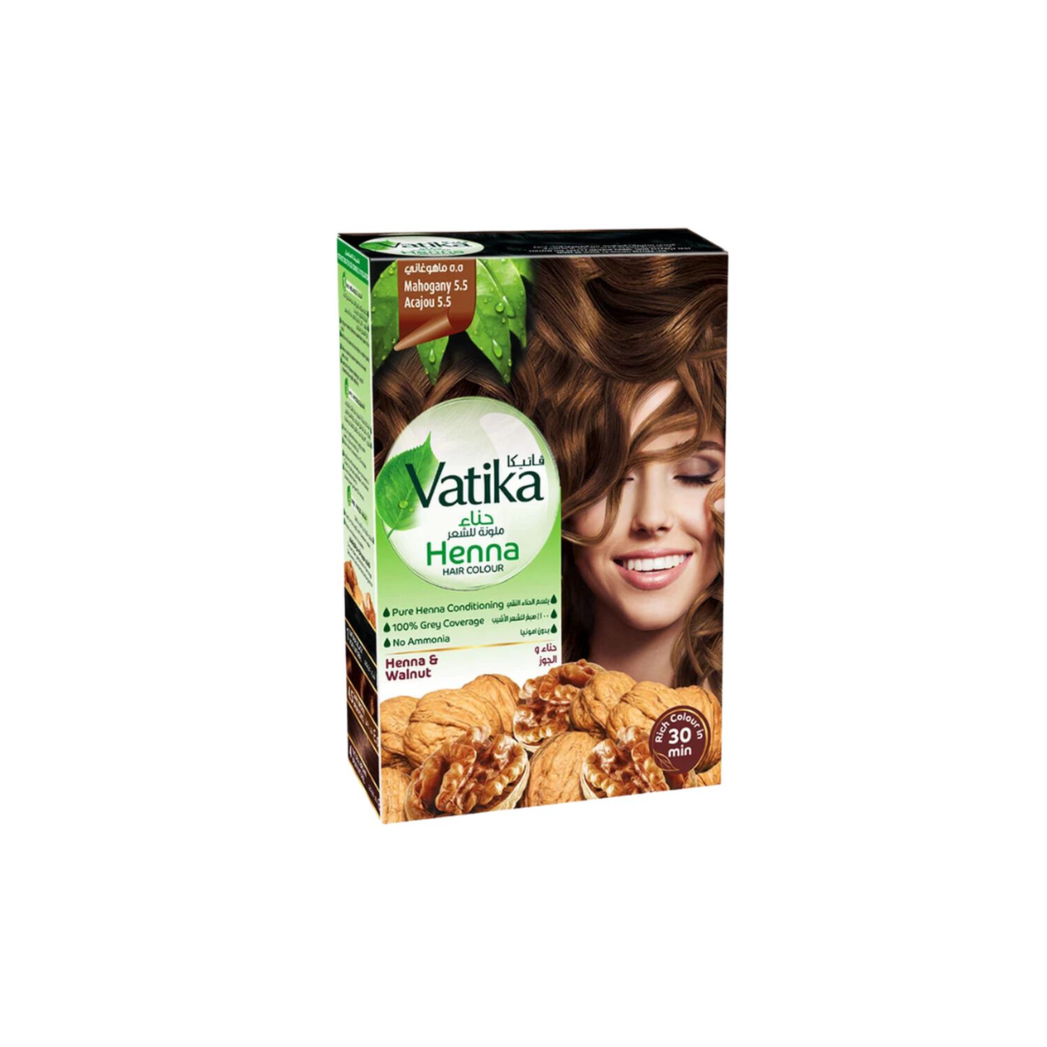 Vatika Henna Tintura Coloracion Caoba 6 Sachets image number 0.0
