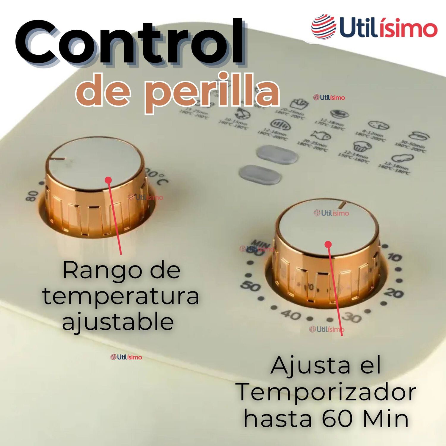 Freidora De Aire Manual Capacidad 3 Litros 1300w De Potencia image number 4.0